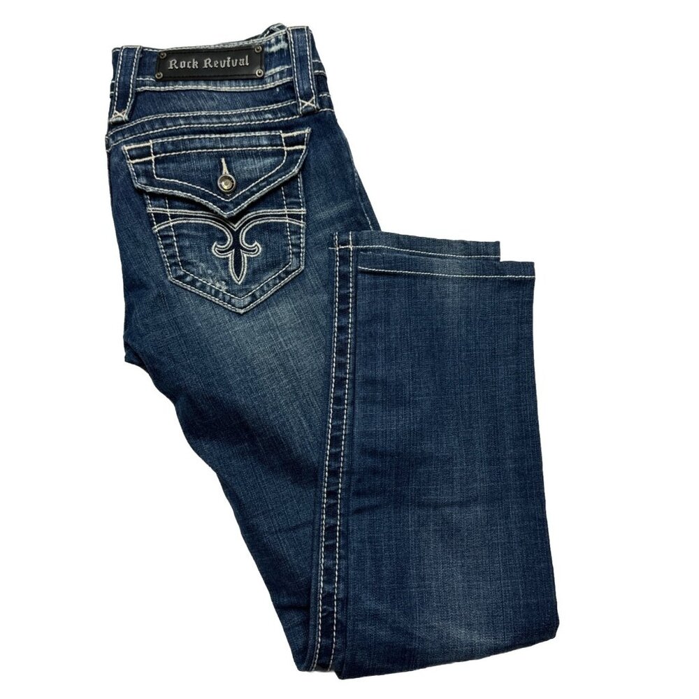 Rock Revival Woman 28X30 Stretch Noelle Skinny Denim Jeans Distressed